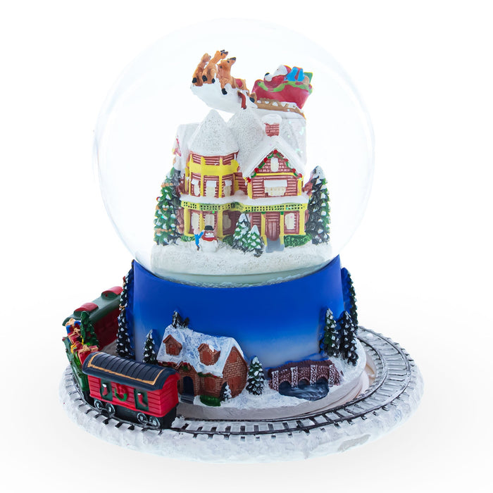 BestPysanky Moving Train Base Musical Christmas Water Snow Globe