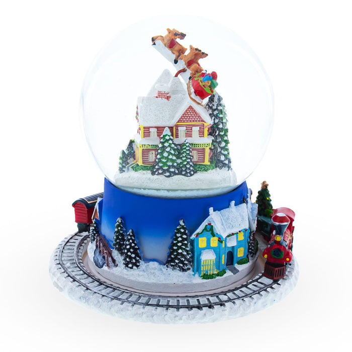 BestPysanky Moving Train Base Musical Christmas Water Snow Globe