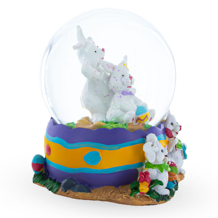 BestPysanky Bunnies Decorating Easter Eggs Musical Water Snow Globe