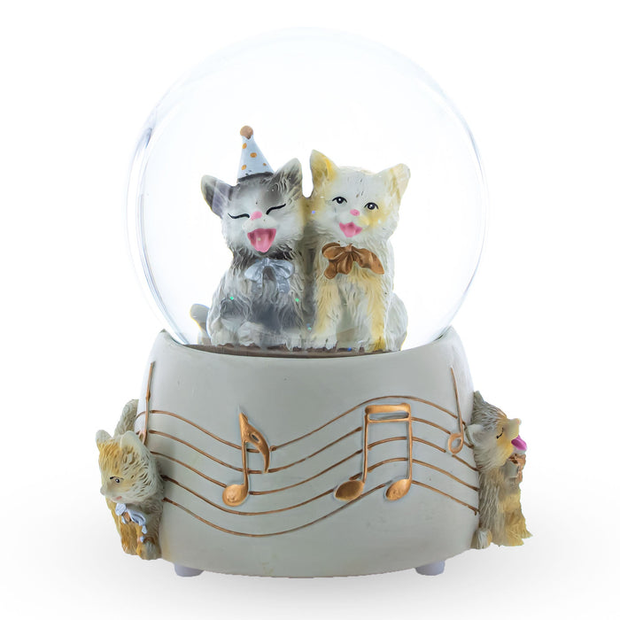 BestPysanky Cats Party Musical Water Snow Globe