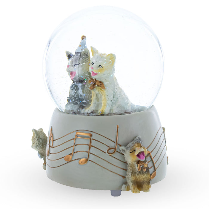 BestPysanky Cats Party Musical Water Snow Globe