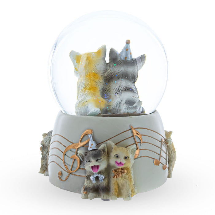 BestPysanky Cats Party Musical Water Snow Globe