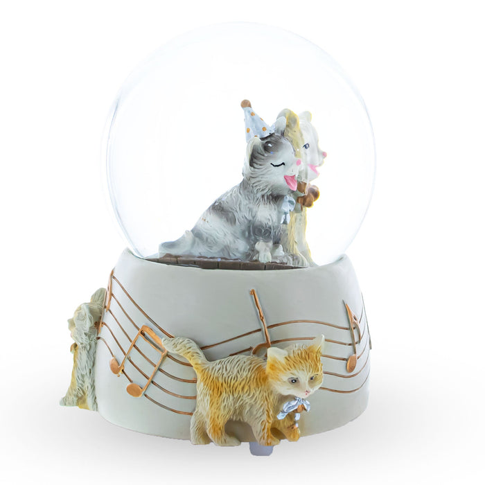 BestPysanky Cats Party Musical Water Snow Globe