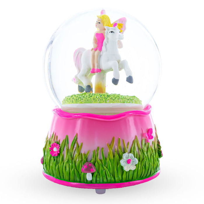 BestPysanky Unicorn Carousel with Fairy Musical Water Snow Globe