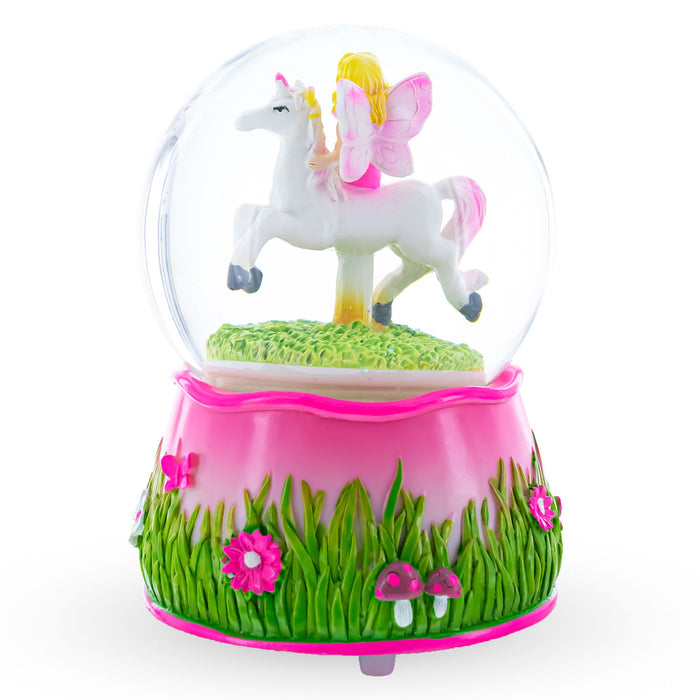 BestPysanky Unicorn Carousel with Fairy Musical Water Snow Globe