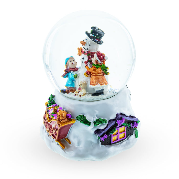 BestPysanky Snowman Embrace Musical Water Snow Globe