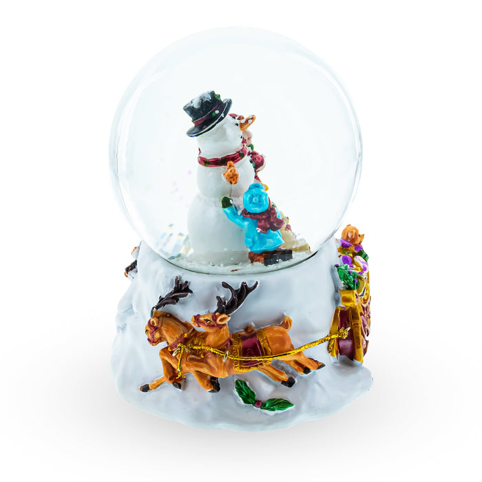 BestPysanky Snowman Embrace Musical Water Snow Globe