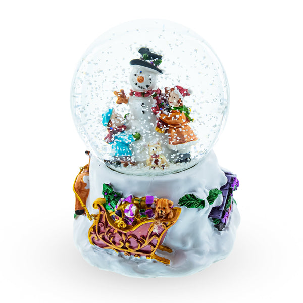 BestPysanky Snowman Embrace Musical Water Snow Globe