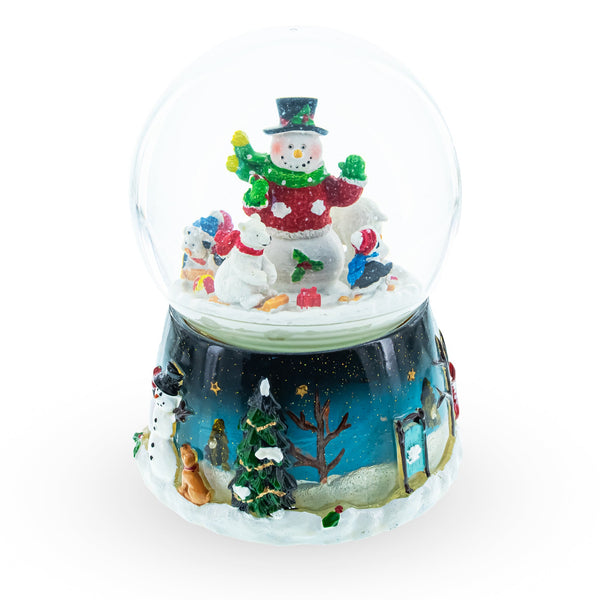 BestPysanky Snowman, Polar Bears, and Penguins Musical Spinning Snow Globe