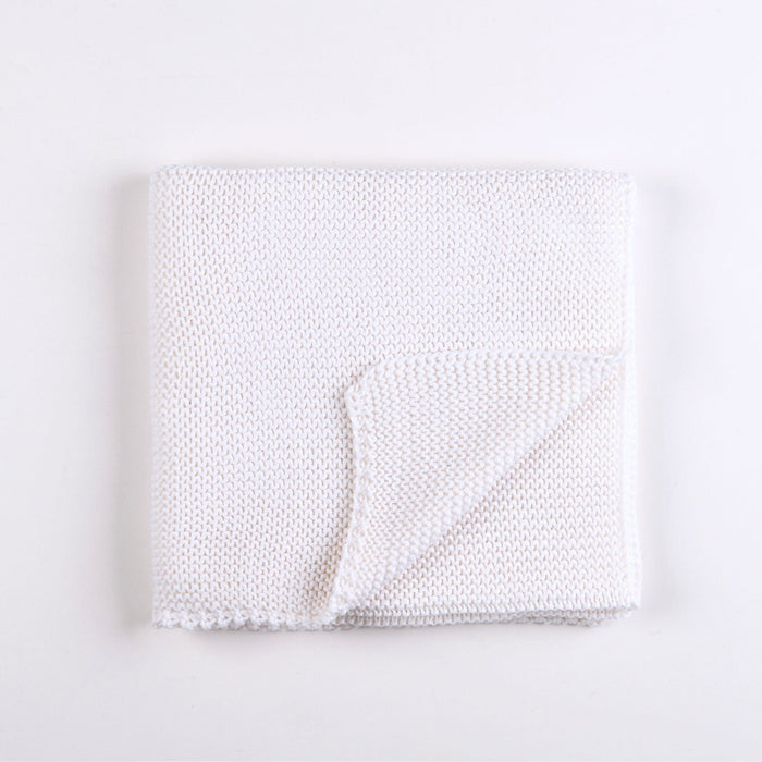 Bebe Sweeny PETIT SWEENY | White Knitted Wool Blend Blanket (90cm)  | Made in France