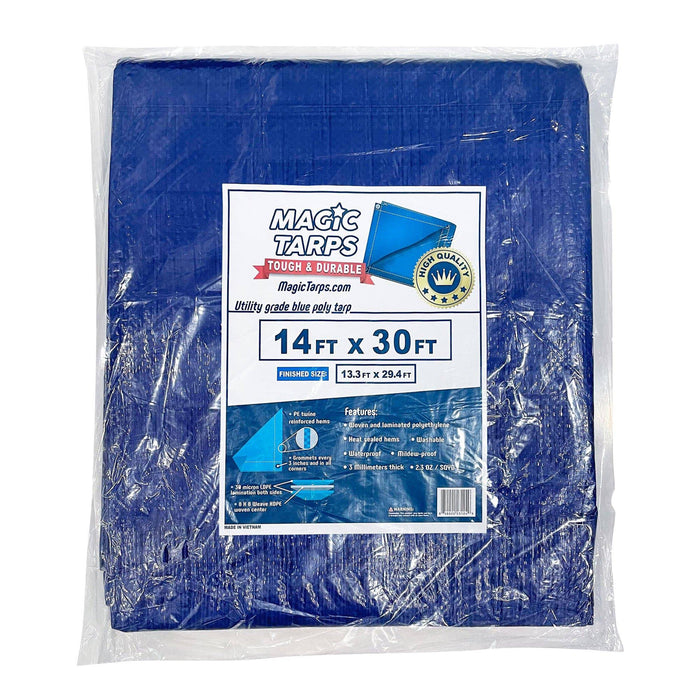 Magic Tarps Blue Poly Tarp 14x30