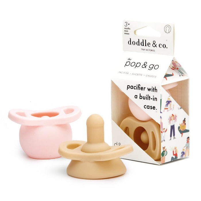 Doddle & Co® Pop & Go Pacifiers - Blush/Lilac