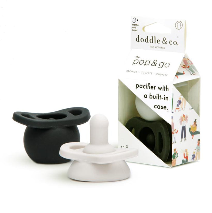 Doddle & Co® Pop & Go Pacifiers - Chocolate/Navy