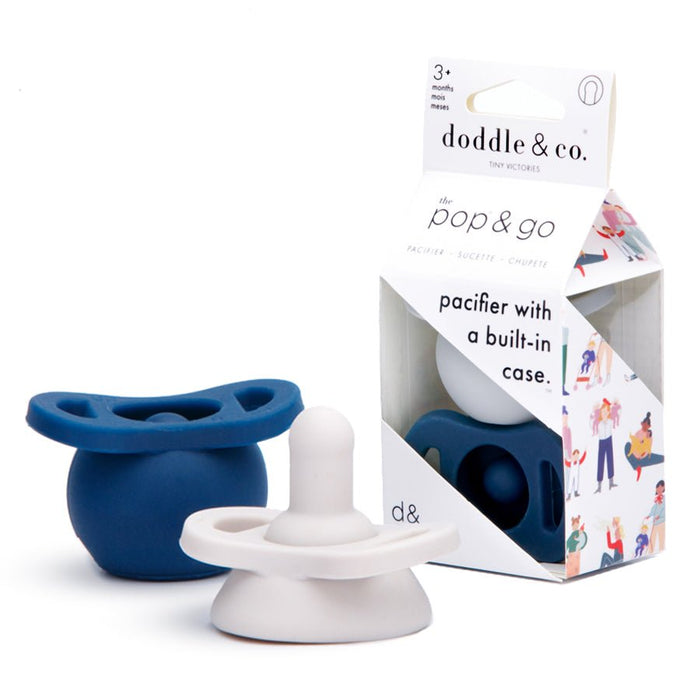 Doddle & Co® Pop & Go Pacifiers - Chocolate/Navy