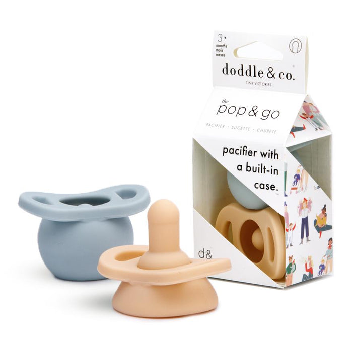 Doddle & Co® Pop & Go Pacifiers - Chocolate/Navy