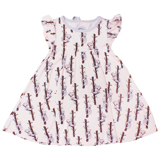 Free Birdees Powder Pink Koalas Twirling Dress (3M-5Y)