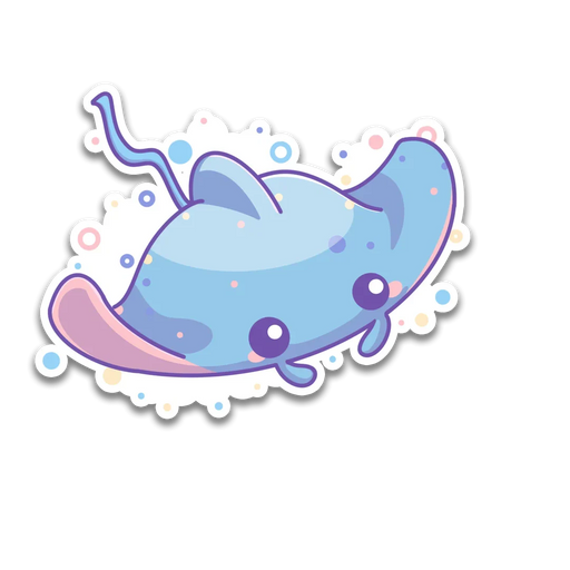 Stick With Finn Manta Ray Sticker