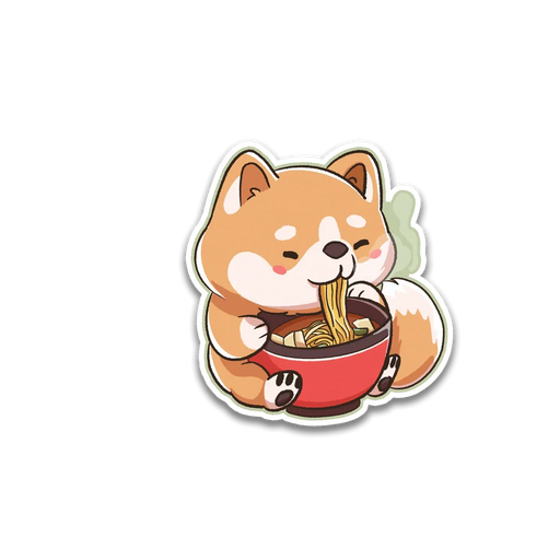 Stick With Finn Shiba Inu Ramen Sticker