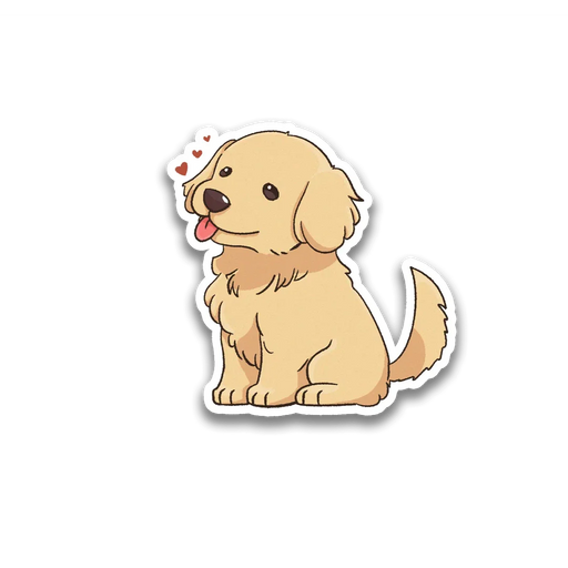 Stick With Finn Golden Retriever Sticker