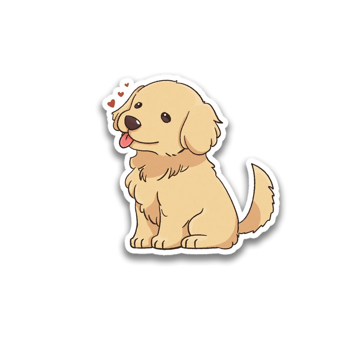 Stick With Finn Golden Retriever Sticker