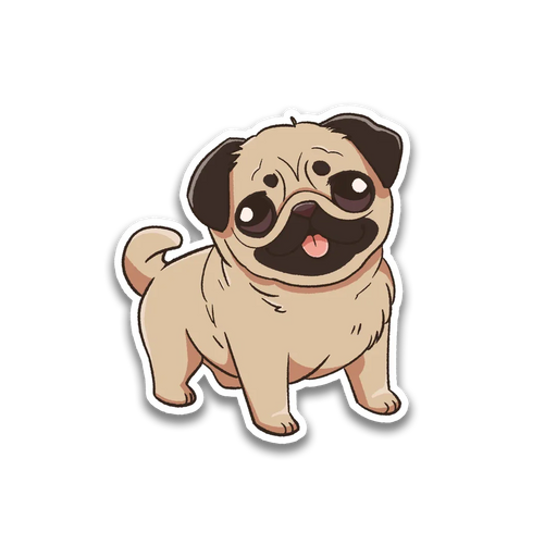 Stick With Finn Pug Sticker