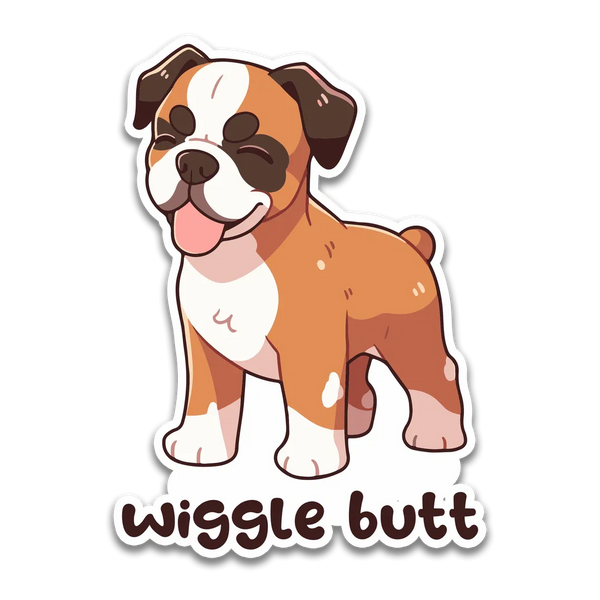 Stick With Finn Wiggle Butt! Boxer Sticker