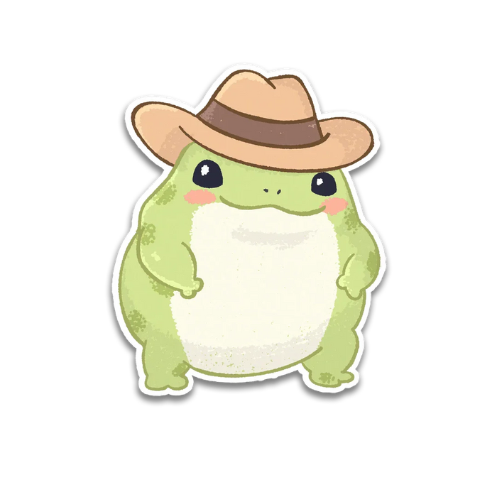 Stick With Finn Cowboy Frog Sticker