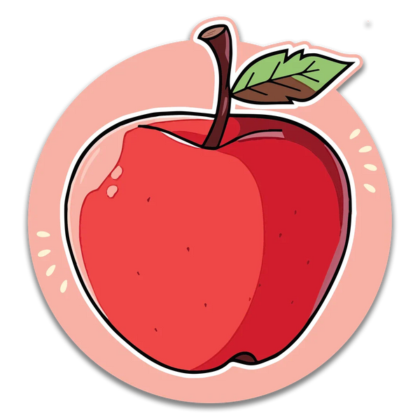 Stick With Finn Red Apple Sticker