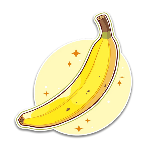 Stick With Finn Yellow Banana Sticker