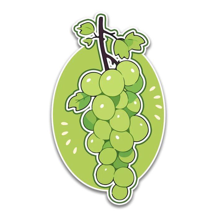 Stick With Finn Green Grapes Bunch Sticker