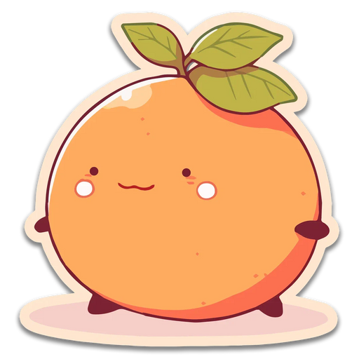 Stick With Finn Happy Cute Orange Sticker