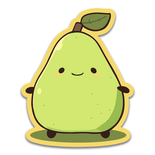 Stick With Finn Happy Cute Pear Sticker