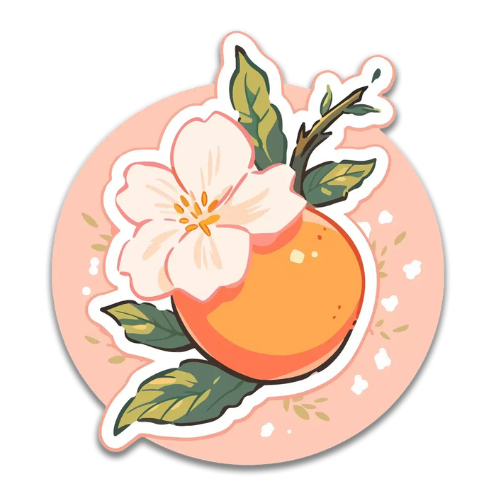 Stick With Finn Orange on a Branch Sticker