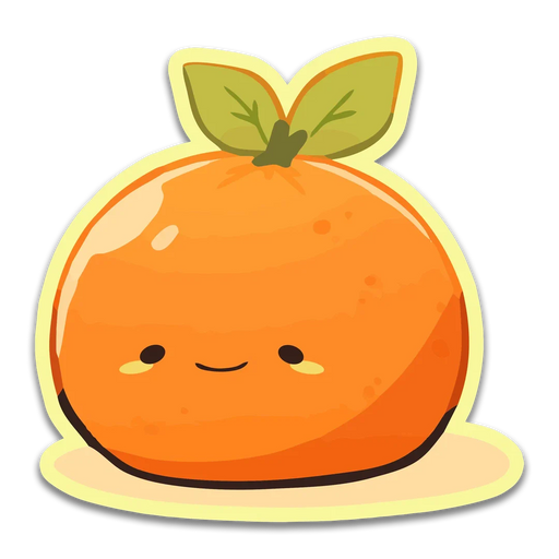 Stick With Finn Smiling Tangerine Sticker