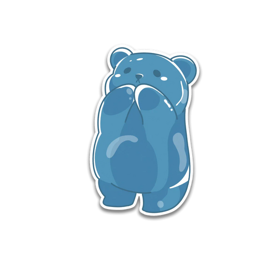 Stick With Finn Blue Gummy Bear Sticker
