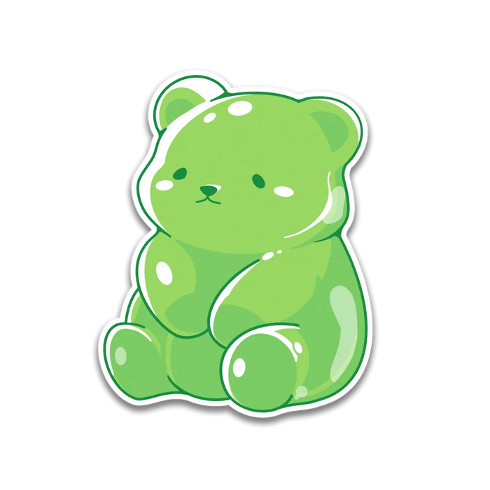 Stick With Finn Green Gummy Bear Sticker