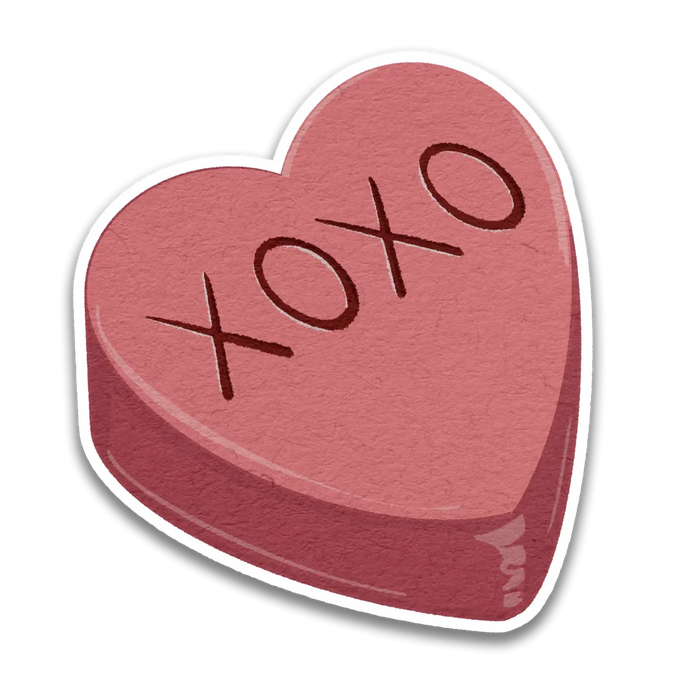 Stick With Finn XOXO Candy Heart Sticker