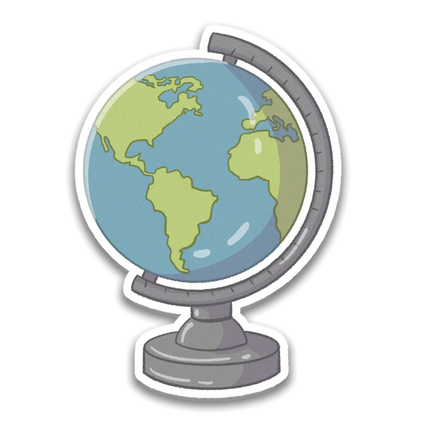 Stick With Finn Globe Sticker