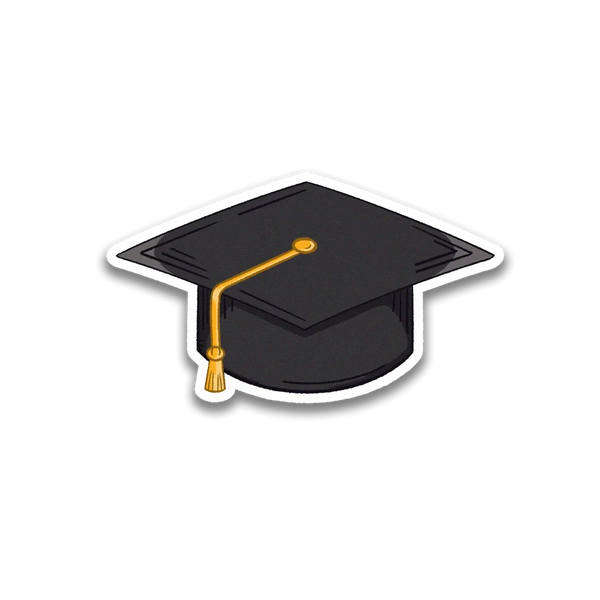 Stick With Finn Graduation Cap Sticker