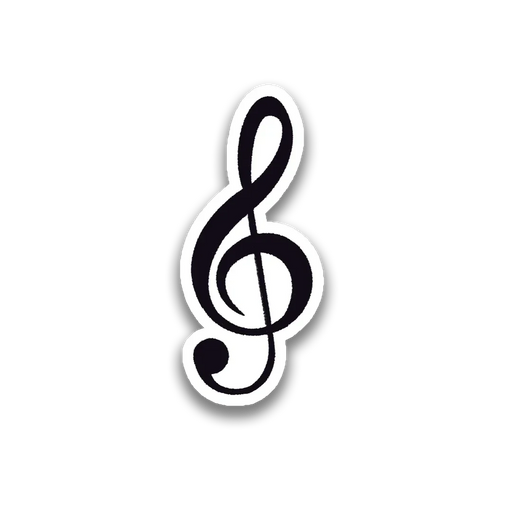 Stick With Finn Treble Clef Sticker