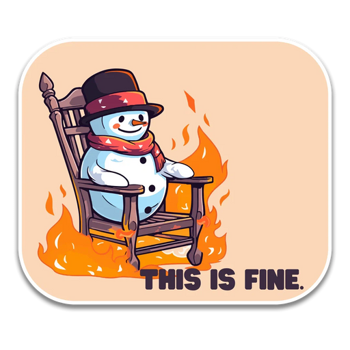 Stick With Finn "This is Fine" Snowman Sticker