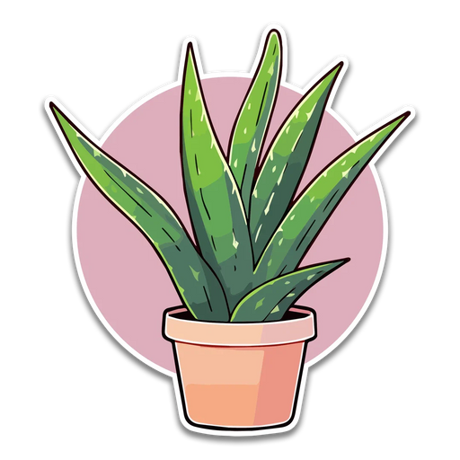 Stick With Finn Aloe Plant Sticker