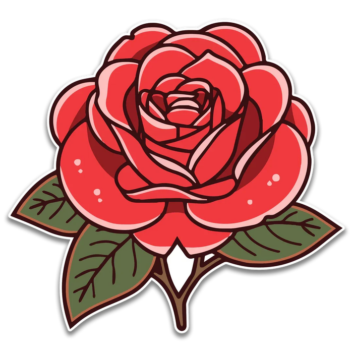 Stick With Finn Lovely Red Rose Sticker