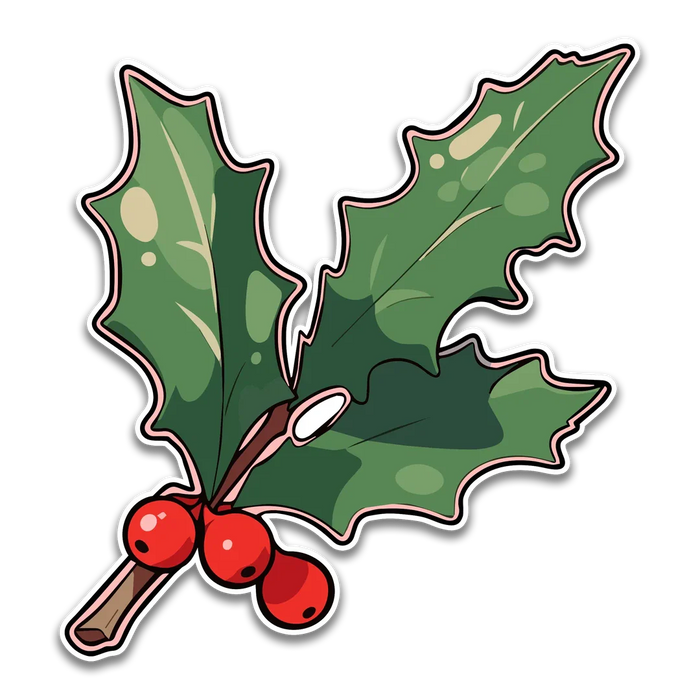 Stick With Finn Christmas Holly Sticker