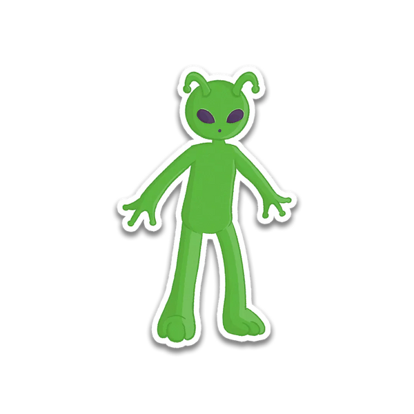 Stick With Finn Friendly Alien Sticker