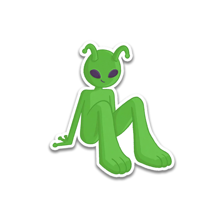 Stick With Finn Green Alien Sticker