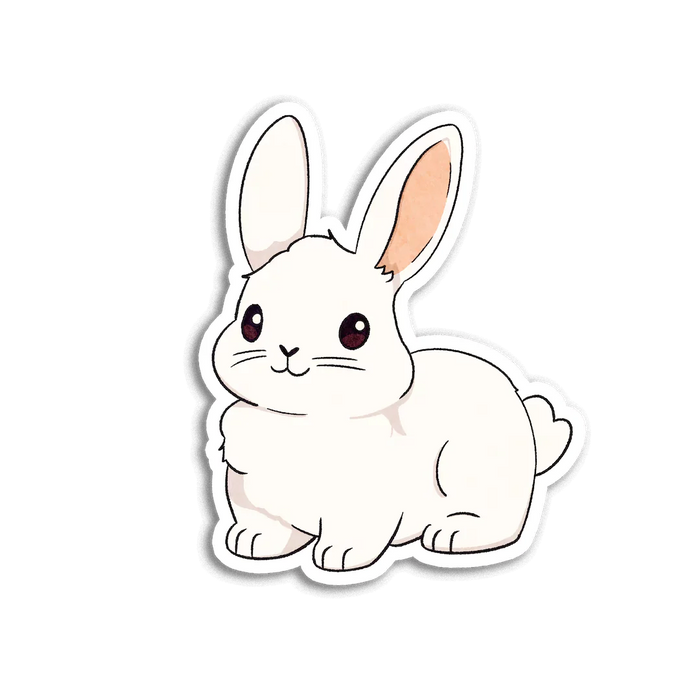 Stick With Finn White Cottontail Rabbit Sticker