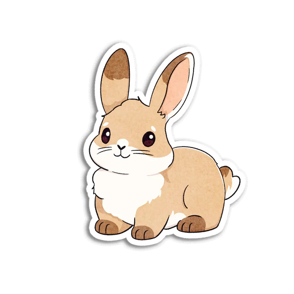 Stick With Finn Beige Cottontail Rabbit Sticker