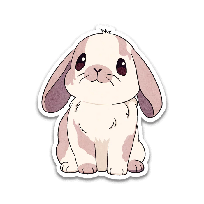 Stick With Finn Pink Holland Lop Sticker