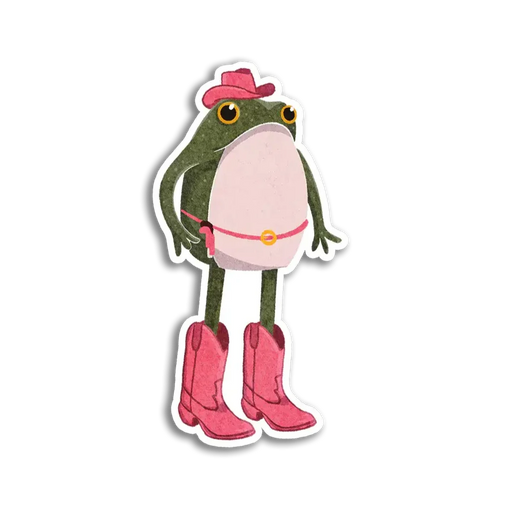 Stick With Finn Cowgirl Frog Sticker